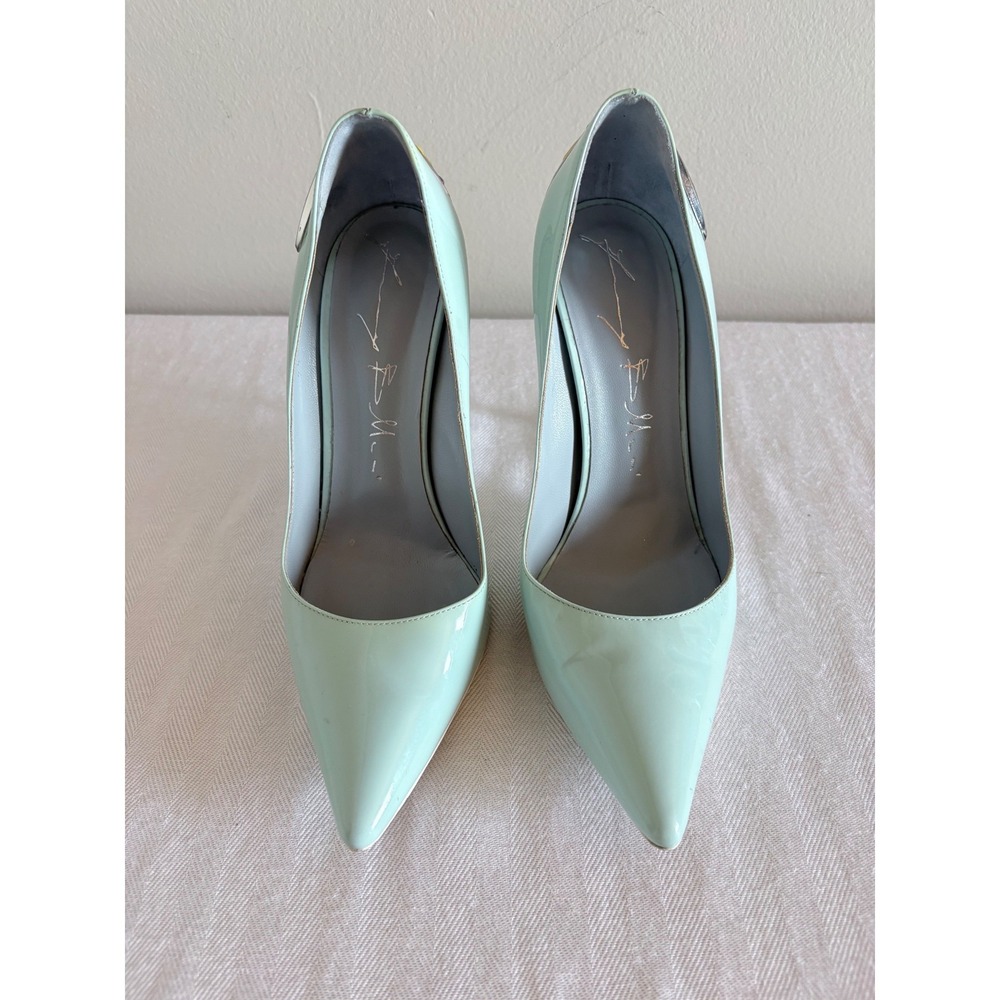 Gimmy Baldinini Patent Leather Pointed Toe Enamel Cage Heel Stiletto Pumps 37 - Picture 4 of 16